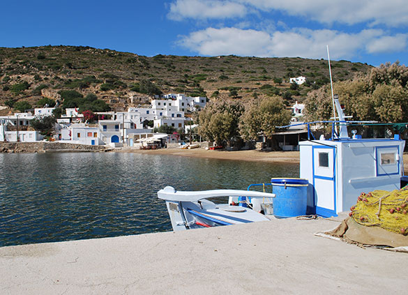 Traditional boat in Vathi of Sifnos